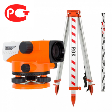 Комплект нивелир оптический RGK N-24 С ПОВЕРКОЙ + AMO S3 + RGK S6-N Арт. 752329_50